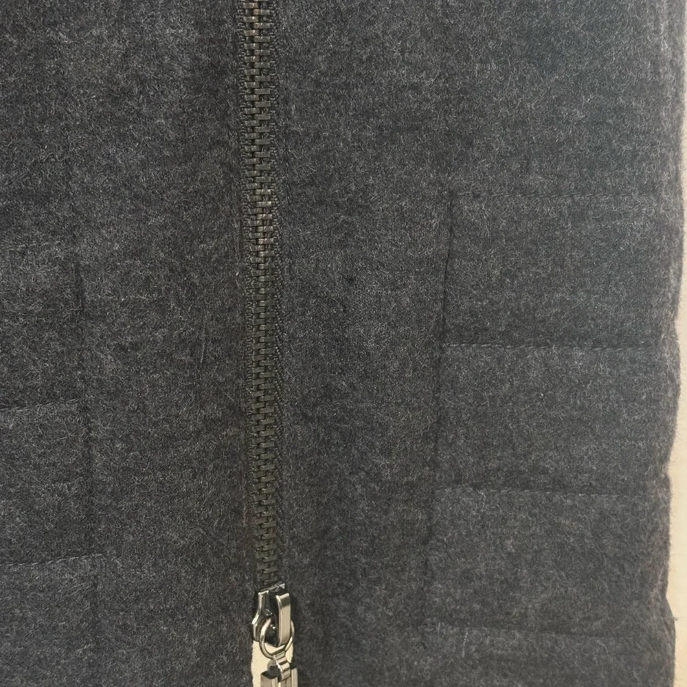 TORY BURCH Gray Wool Shift Dress Work Party Zipper Detail Size S Date‎ Holiday